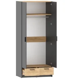 Шкаф для одежды Оттавия НМ 011.80 (фасад с зеркалом), Антрацит