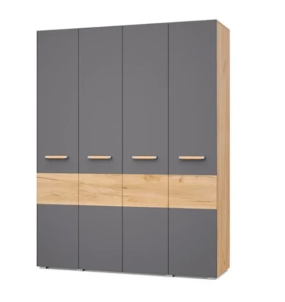 Шкаф четырехстворчатый В40 Виора, Дуб золотой/графит 